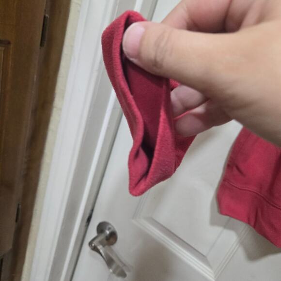 L.L. Bean Pink Fleece Pullover Sweatshirt V-Neck Size Small - Picture 9 of 9